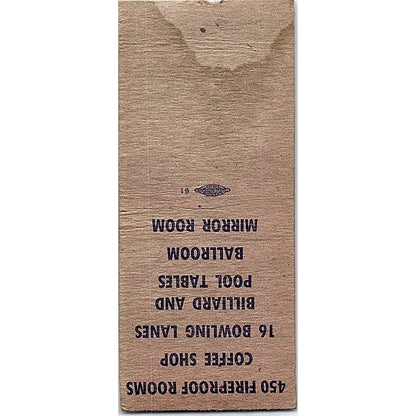 Hotel Antlers Mural Bar Downtown Milwaukee WI Vintage Matchbook Cover SF3-Y6