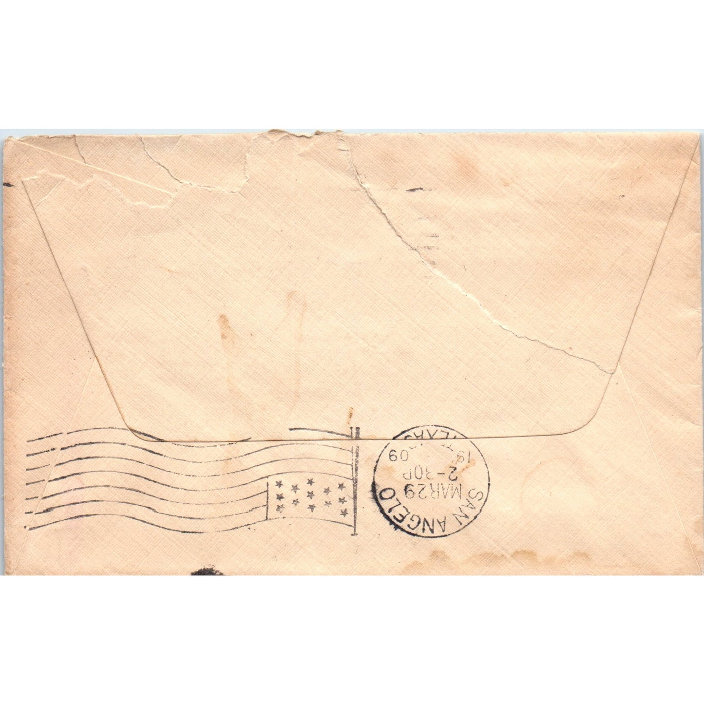 1909 Dallas TX to Else Beth Smith San Angelo Postal Cover Envelope TG7-PC2
