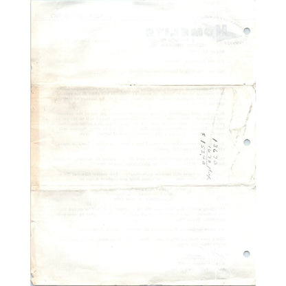 1957 Homelite Dealer Letter Burco Chain Saw Specialties Announcement D10