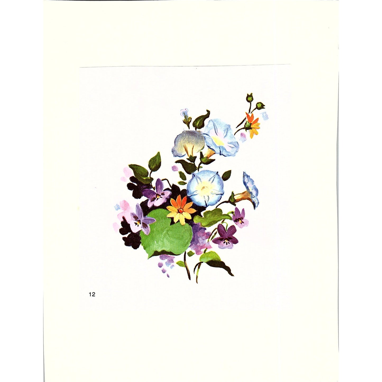 Vintage Floral Bouquet Vintage Art Print 5x6 V12