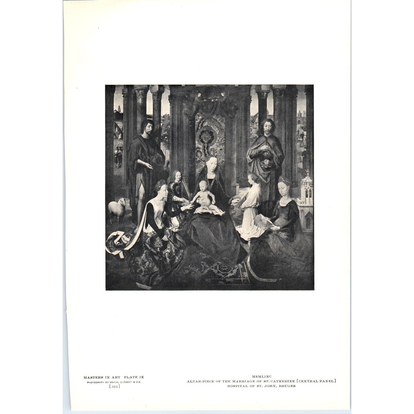 Altar-Piece of the Marriage of St. Catherine - Memlinc c1905 Art Print D16