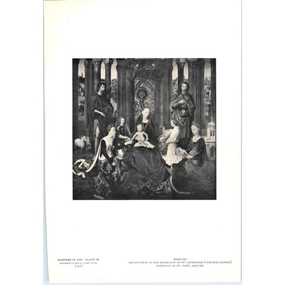 Altar-Piece of the Marriage of St. Catherine - Memlinc c1905 Art Print D16