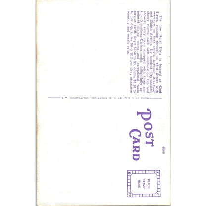 The Dixie Hotel New York City 42nd St. Vintage Postcard PC8