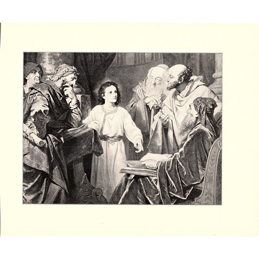 Christ In The Temple - Heinrich Hofmann - 1898 Litho Art Print D19