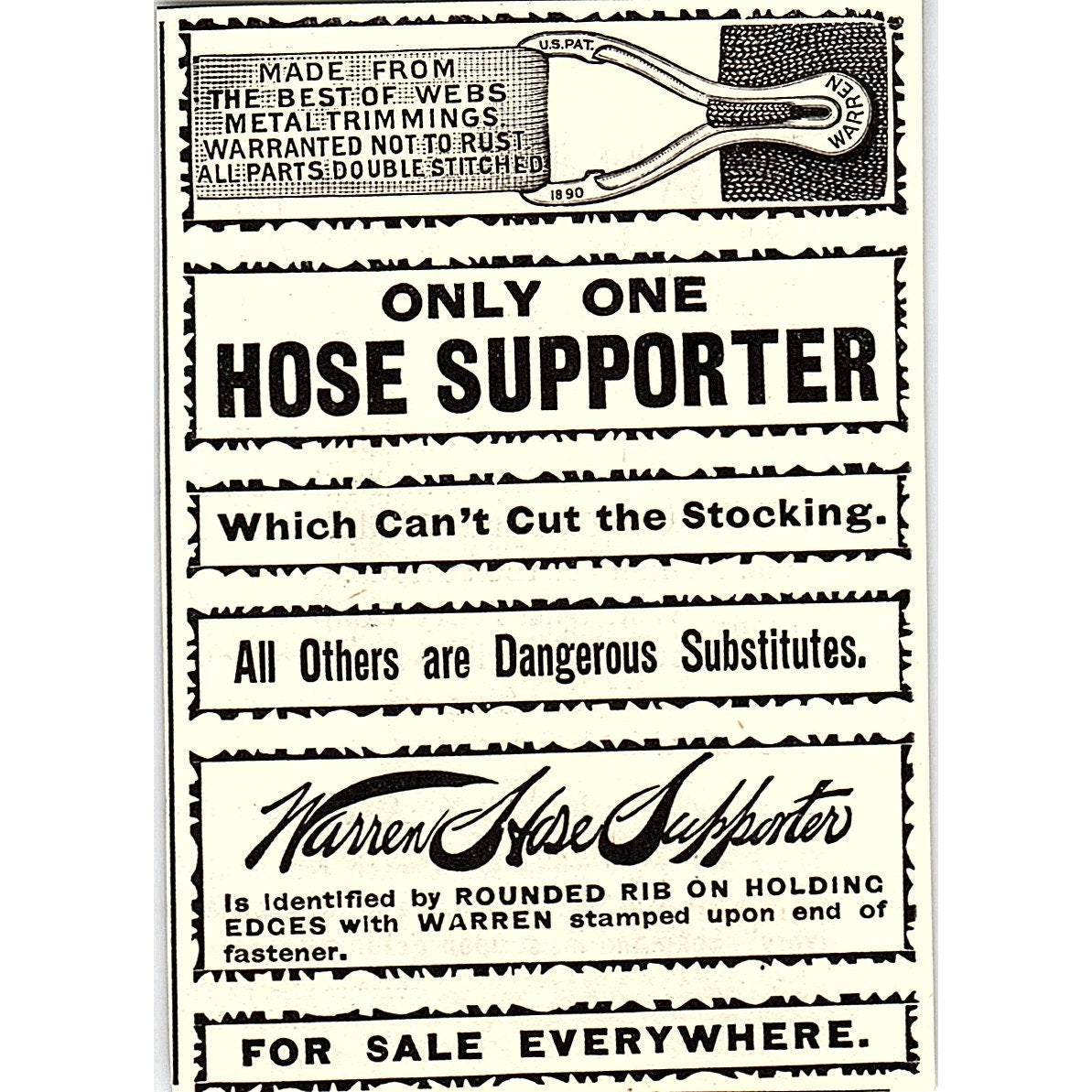 Warren Hose Supporter 1892 Ad AG2-M12