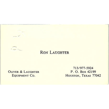 Oliver & Laughter Equipment Co. Ron Laughter Houston TX Business Card SB4-B10
