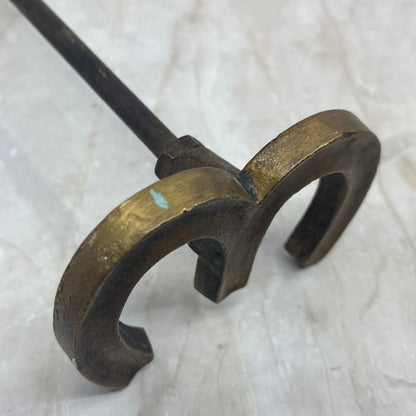 Antique Bronze Cattle Branding Iron Letter W M 3 11” Western Cowboy Decor TF5