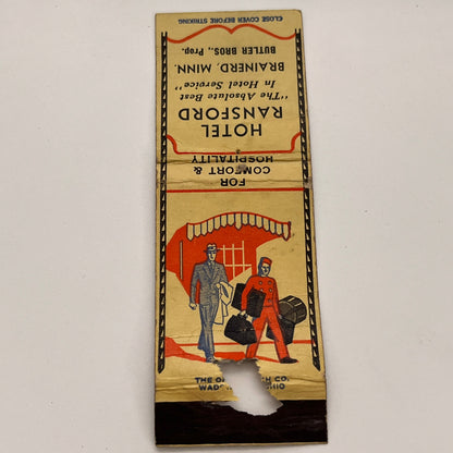 Hotel Ransford Brainerd MN Butler Bros Vintage Matchbook MB60-1