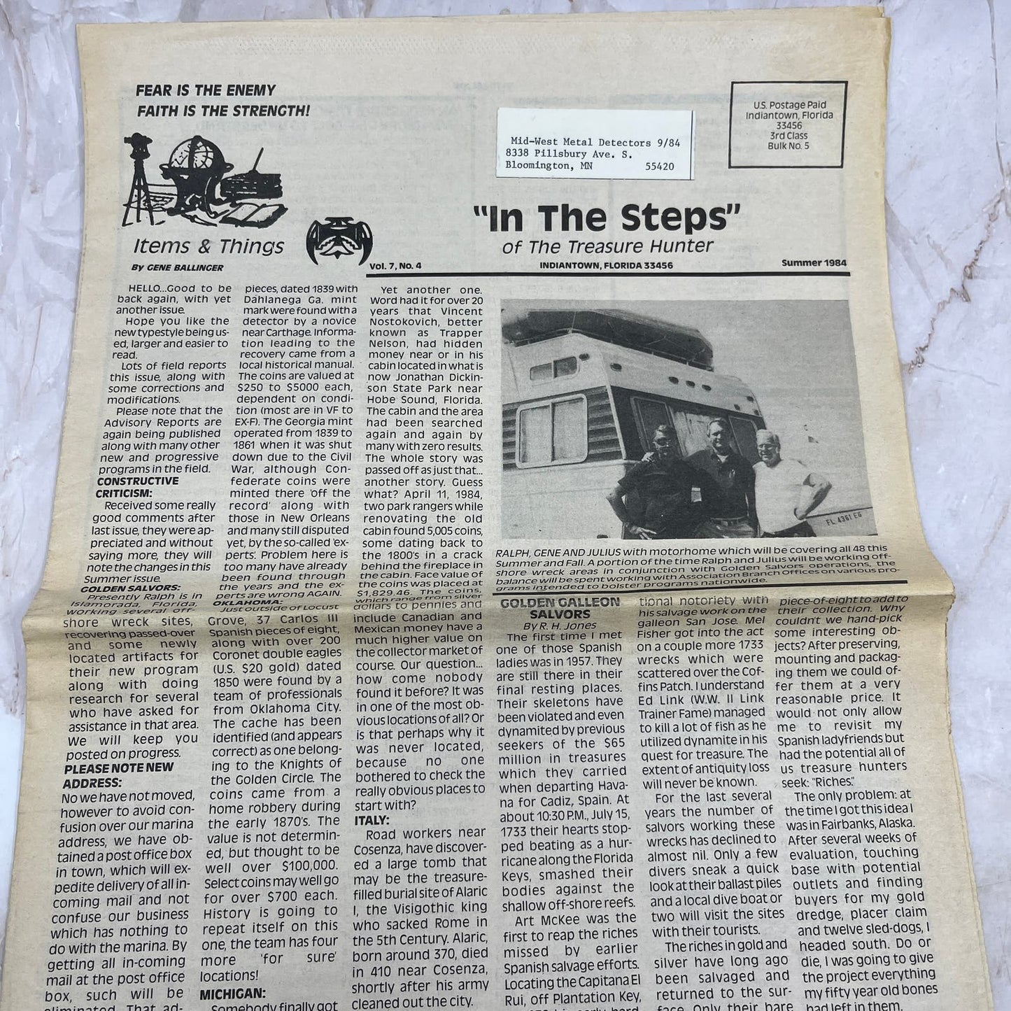 1984 Summer - In the Steps of the Treasure Hunter Newspaper - Indiantown FL M11