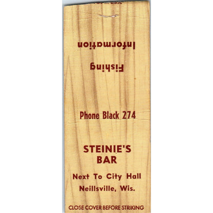 Steinie's Bar Neillsville WI Vintage Matchbook Cover SD2-Y4