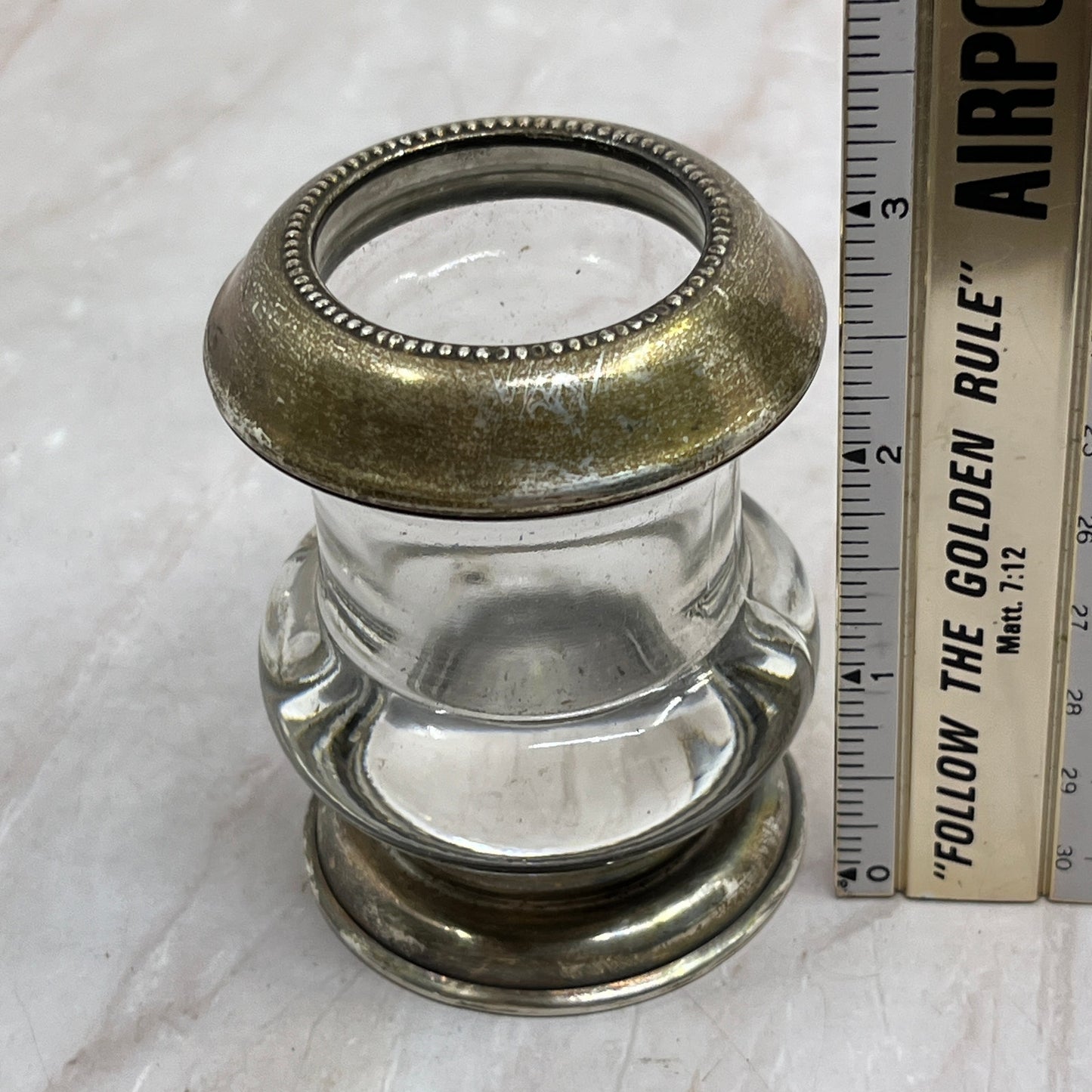 Vintage Sterling Silver And Glass Frank Whiting Toothpick Holder TL3