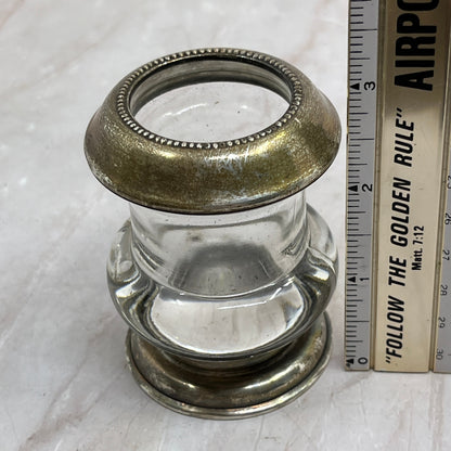 Vintage Sterling Silver And Glass Frank Whiting Toothpick Holder TL3