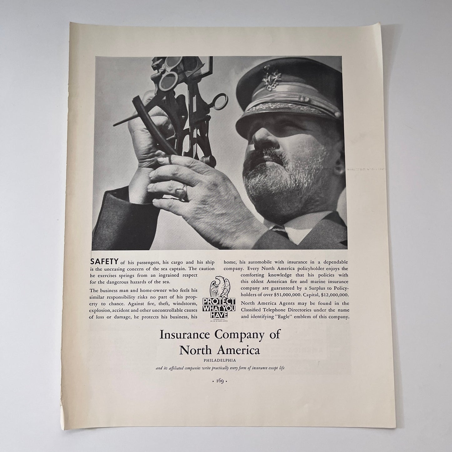 Sea Captain - Insurance Company of North America Philadelphia 1935 Ad V1-4