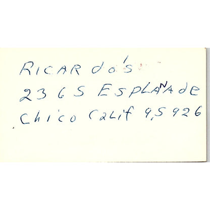 Mexico City Restaurant North Long Beach Vintage Business Card SD9-B11