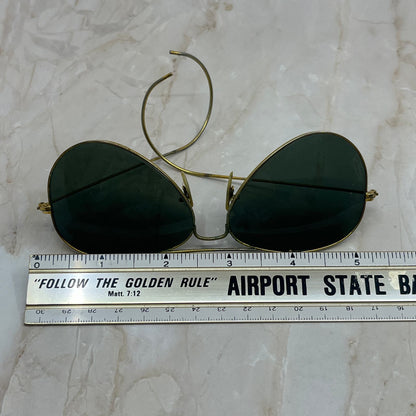 Retro Men’s Cable Arm Gold Tone Aviator Sunglasses Eyeglasses Frames TD7-G4-1