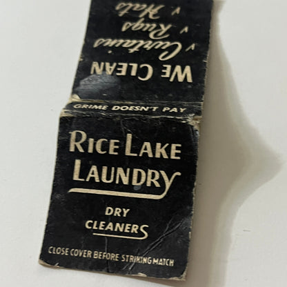 Rice Lake Laundry Dry Cleaners Vintage Matchbook TB6-MB2-11