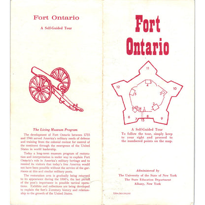 Vintage Fort Ontario Self-Guided Tour Brochure Travel Guide AE9-X3