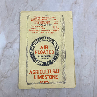 Vintage H.E. Millard Air Floated Pulverized Limestone Brochure Annville PA AE4