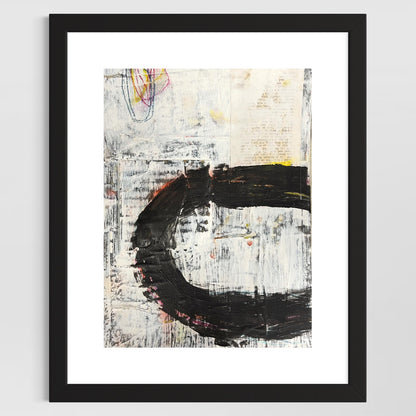Original Grunge Minimalist Modern Art Collage Painting 8.5x11 "Nodus" Signed