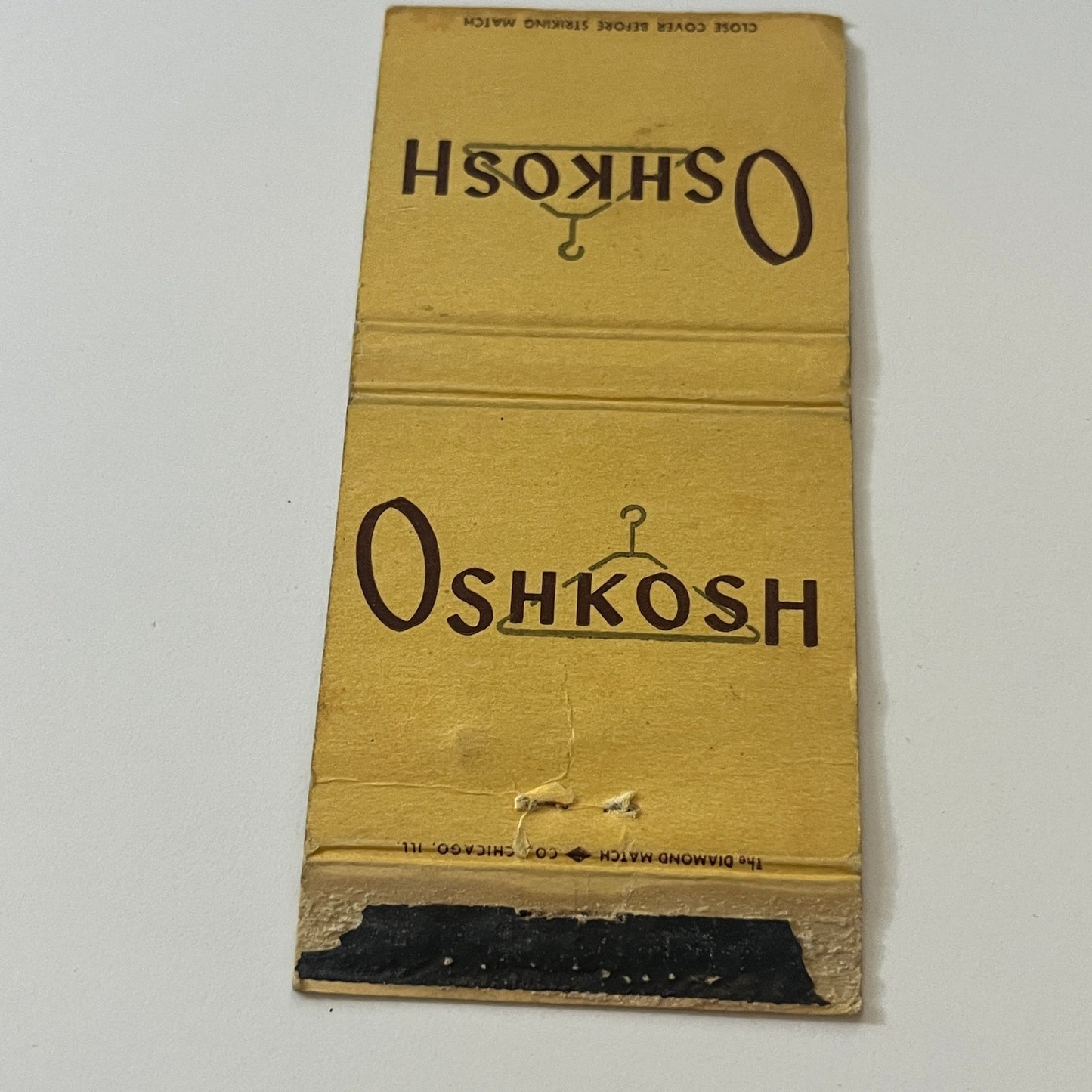 Oshkosh Clothing Wisconsin Vintage Matchbook Cover TB6-MB2-6