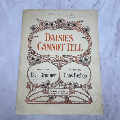 Daisies Cannot Tell Rene Bronner Chas Bishop 1907 Sheet Music V15