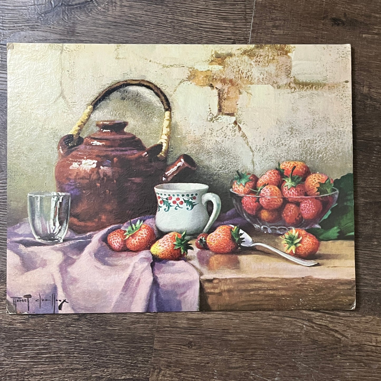Robert Chailloux “Still Life With Strawberries” Lithograph Art Print 11x14 V8