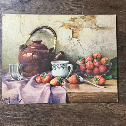 Robert Chailloux “Still Life With Strawberries” Lithograph Art Print 11x14 V8