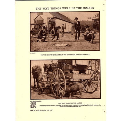 The Ozarks - Highlands of the Middle War Charles Phelps Cushing 5 pgs 1927 AG3-5