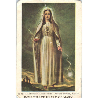 Act of Consecration to Mary St. Louis De Montfort Vintage Prayer Card TH2-PC1