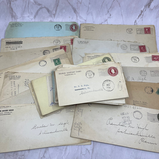 1920s Huge Lot Ruben M. High Schwenksville PA Postal Cover Envelopes TG7-EB7
