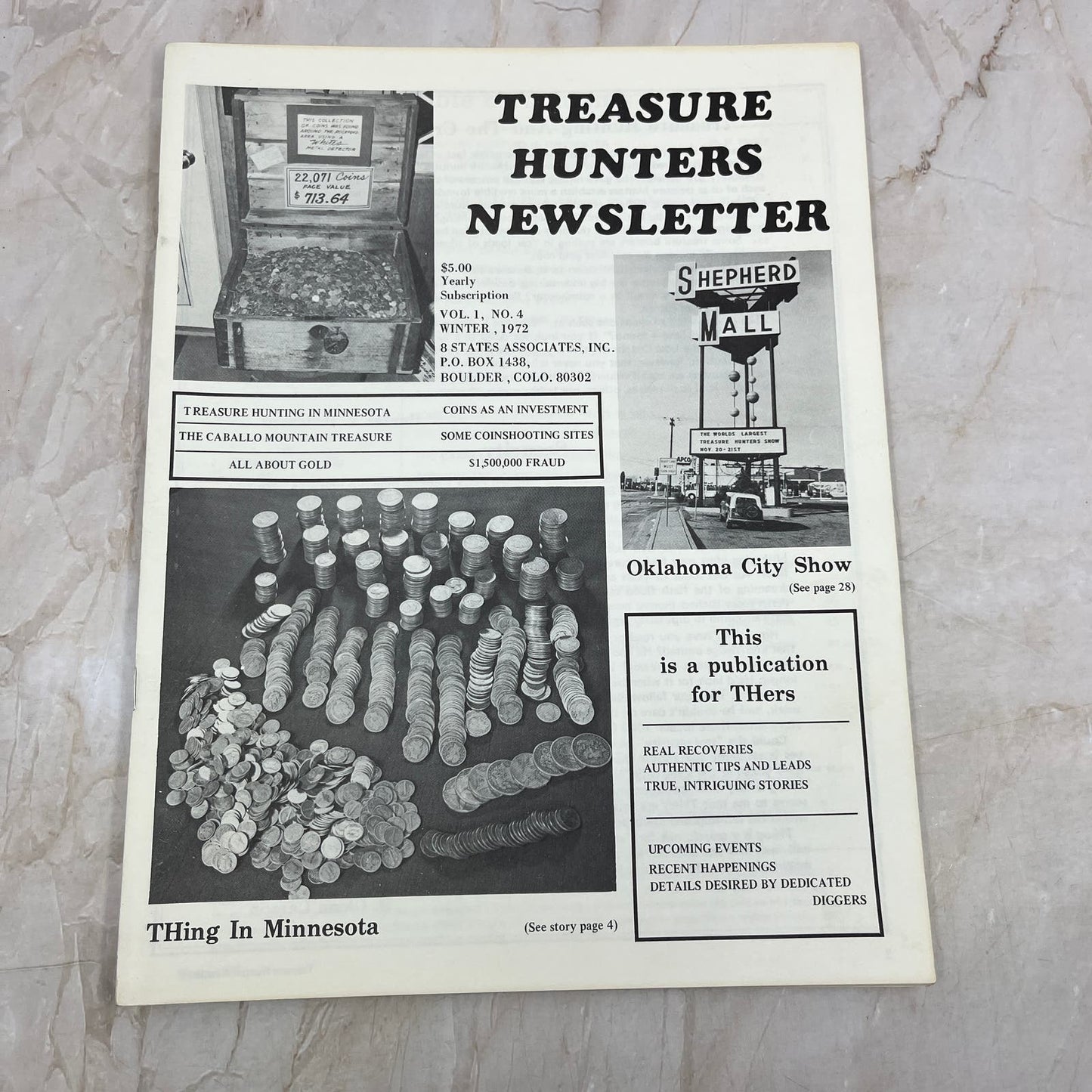 1972 Winter - Treasure Hunters Newsletter - TH'ing in Minnesota M19