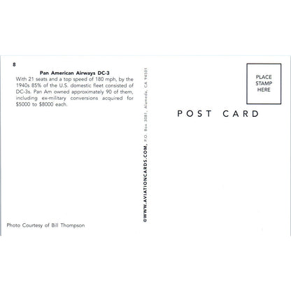 Pan American Airways DC-3 Vintage Postcard PC18