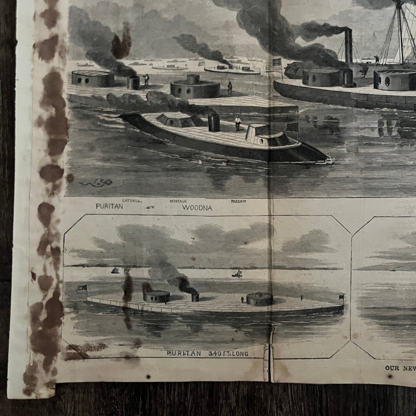 Our New Ironclad Navy Original 1863 Civil War Engraving C58