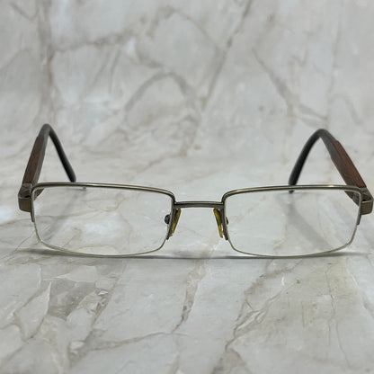 Rectangle Wood Arm Half Rim Sunglasses Eyeglasses Frames TE9-G5-7