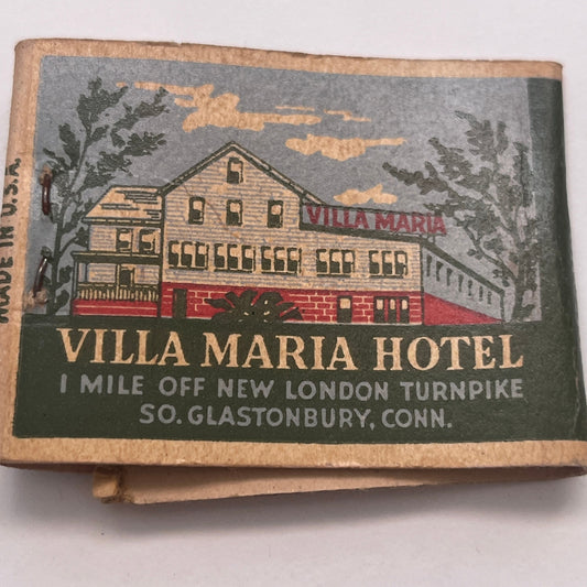 Villa Maria Hotel South Glastonbury CT Vintage Matchbook Cover TB8-MB2-8