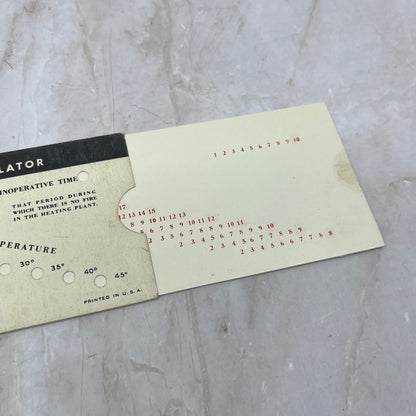 1936 Delco-Heat Temperature Change Calculator Slide Card Delco-Frigidaire H4-1