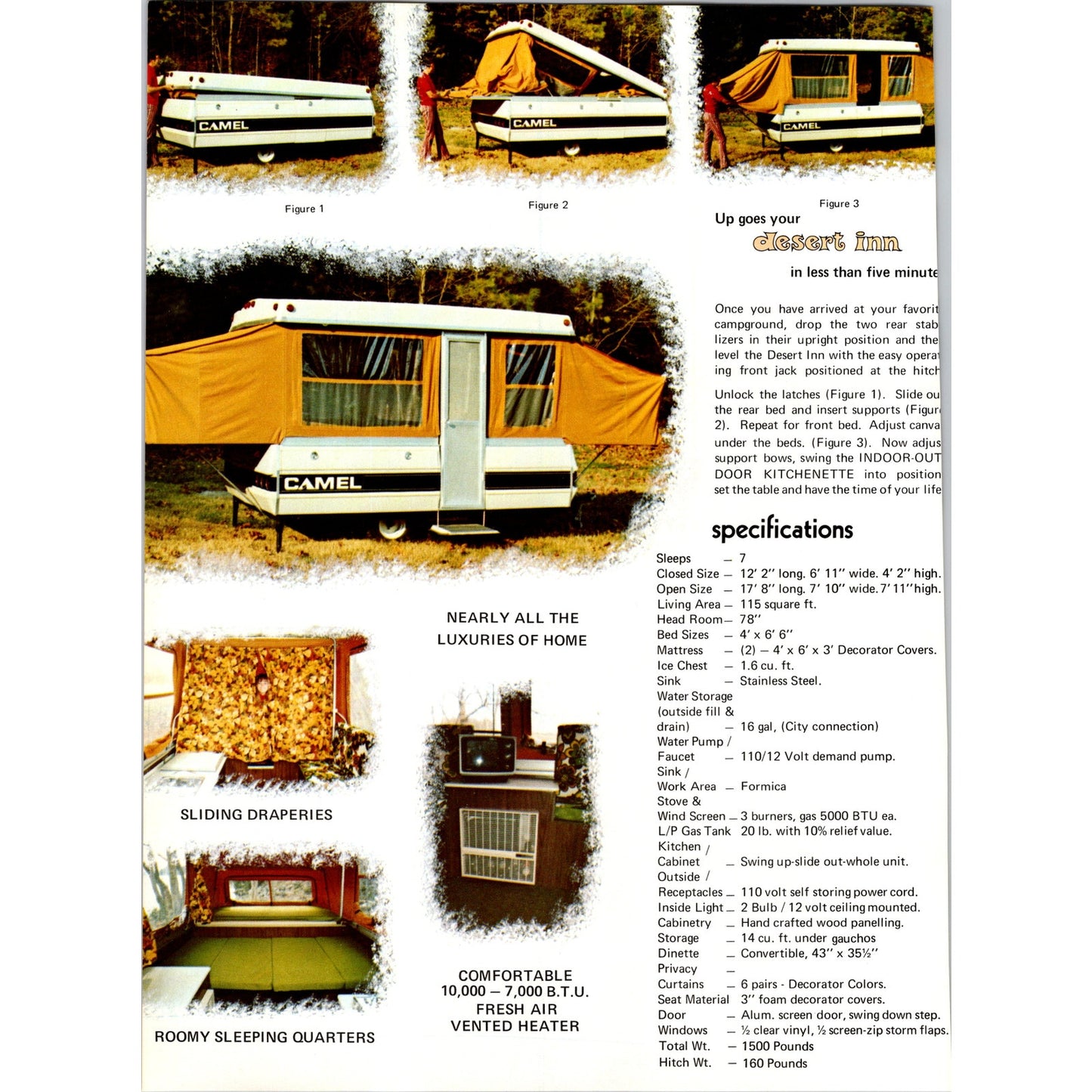 Camel Desert Inn Campers Camel Mfg Co Knoxville TN 1974 2 Page Ad SK28