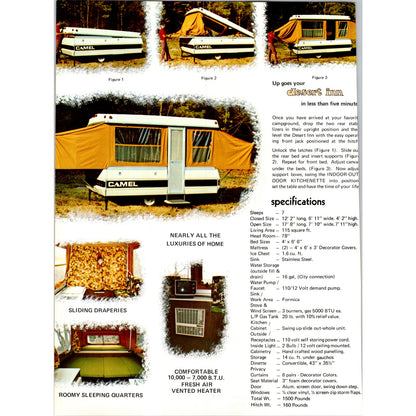Camel Desert Inn Campers Camel Mfg Co Knoxville TN 1974 2 Page Ad SK28