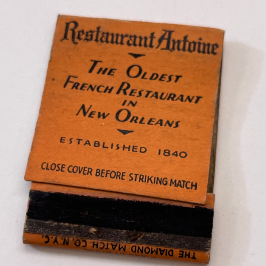 Restaurant Antoine New Orleans Roy L Alciatore Vintage Matchbook Cover TB8-MB3-4