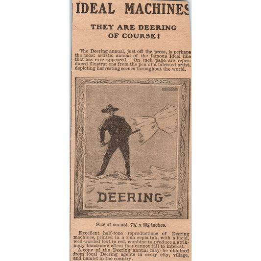 Deering Ideal Machines Farming Agricultural 1905 Magazine Ad AF1-NH4