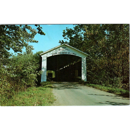 Coal Creek Bridge Parke County IN Vintage Covered Bridge Postcard PD6