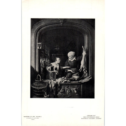 The Poulterer's Shop - Gerard Dou c1905 Art Print D15