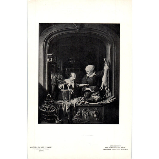 The Poulterer's Shop - Gerard Dou c1905 Art Print D15