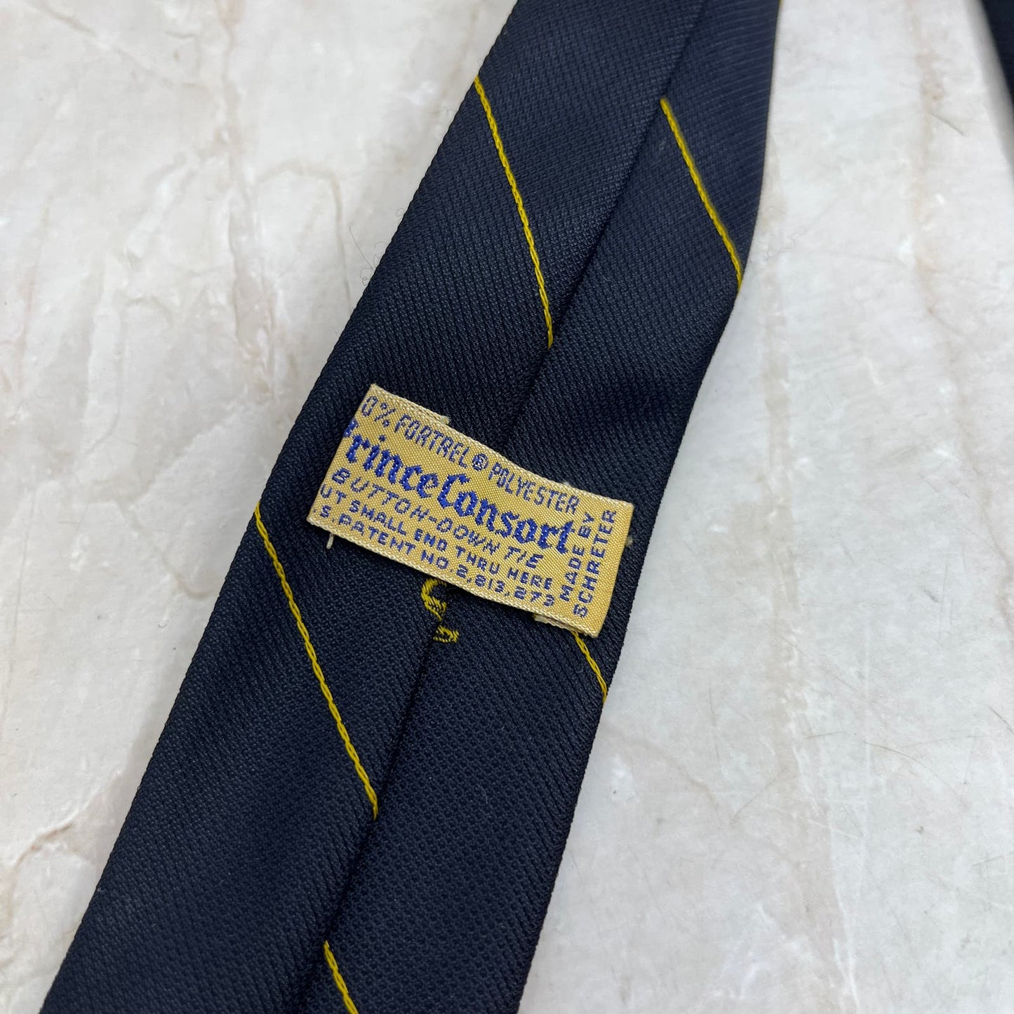 Retro Men's Prince Consort Fortrel Polyester Blue Necktie Tie TG9-T2