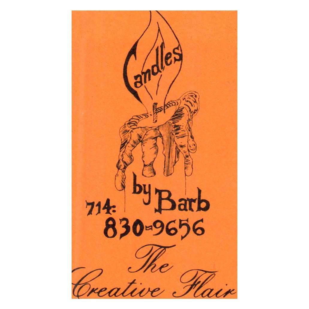 Vintage Candles by Barb The Creative Flair Candles Business Card CA SF3-B1-2