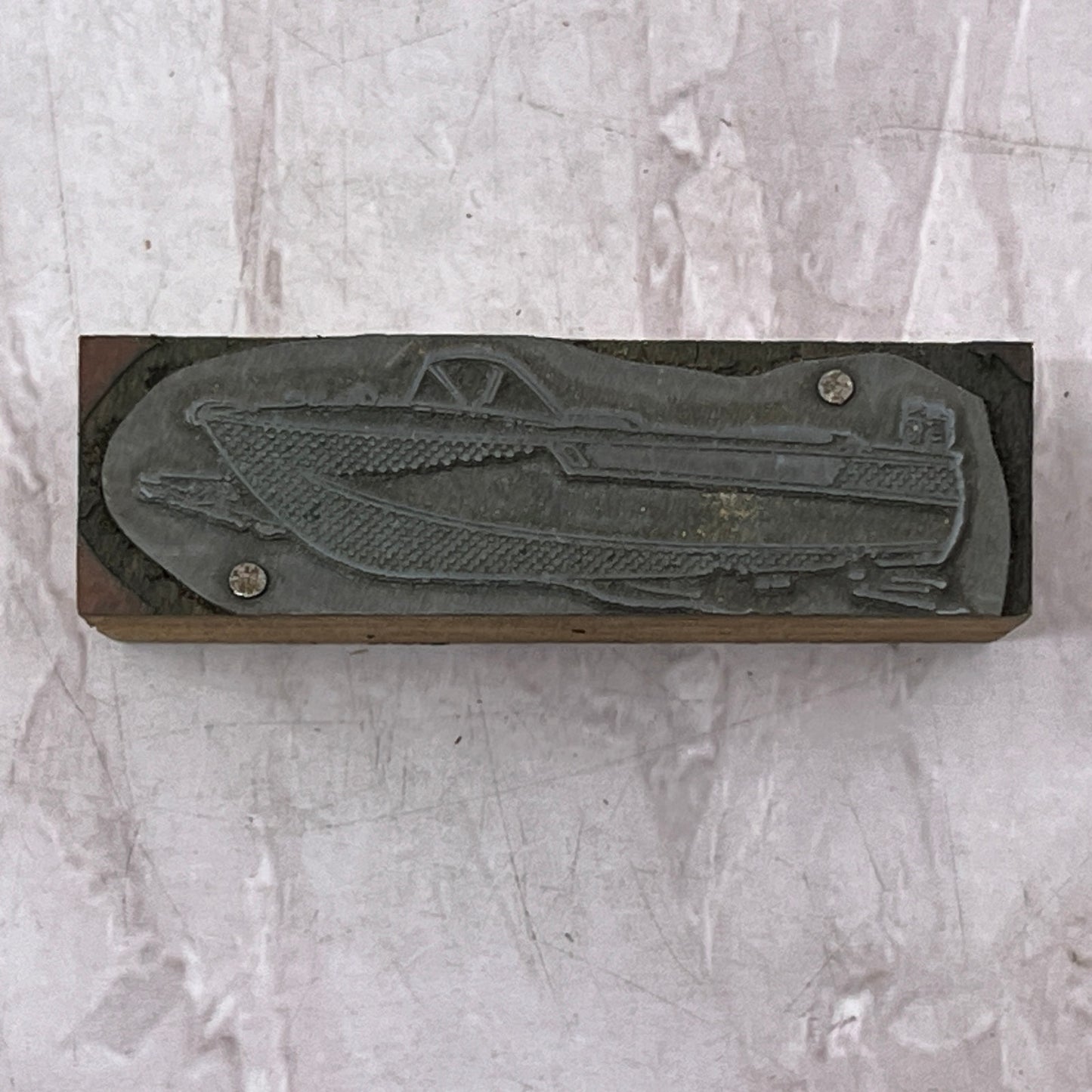 Retro Speed Boat Motor Boat Vintage Letterpress Printers Block Plate SF5