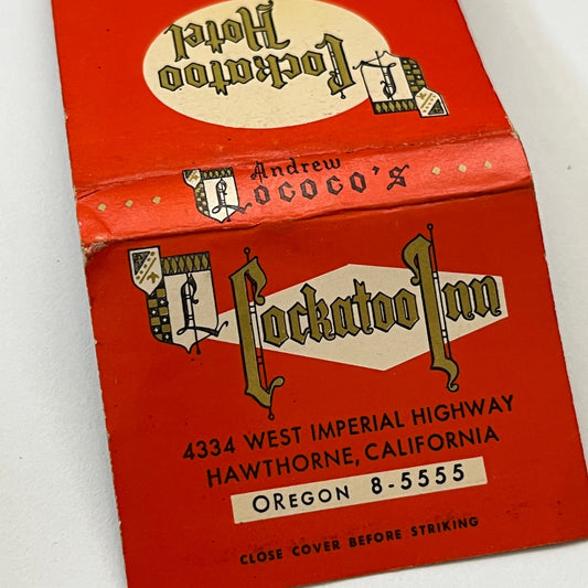 The Cockatoo Inn Hawthorne CA Vintage Matchbook Cover TB6-MB1-8