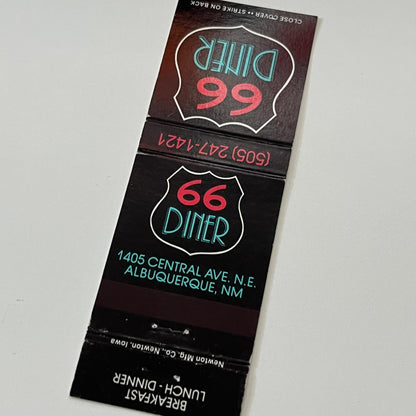 Route 66 Diner Albuquerque NM Matchbook Cover TB6-MB1-14