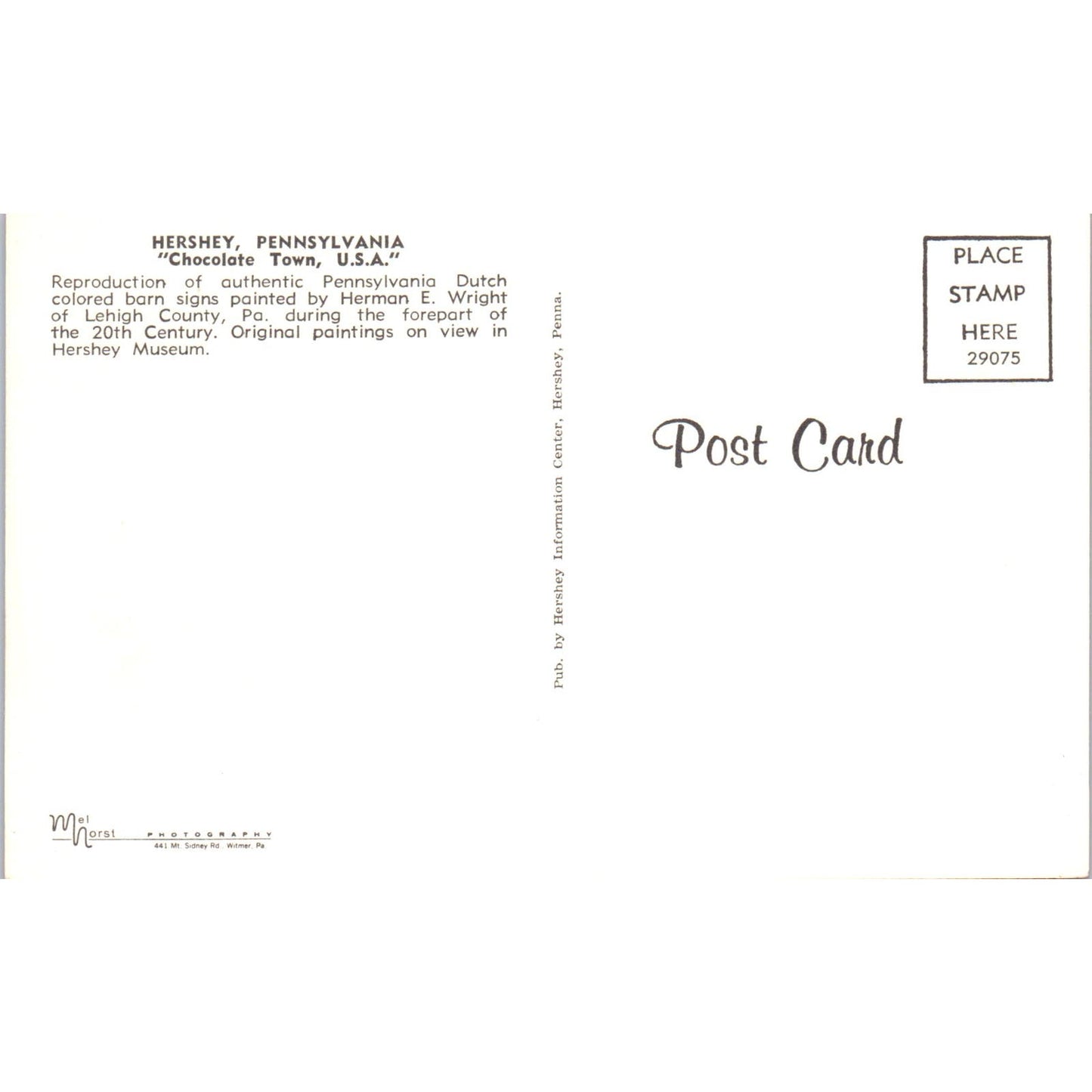 Colored Barn Sign Reproductions Hershey Pennsylvania Dutch Country Postcard PD7