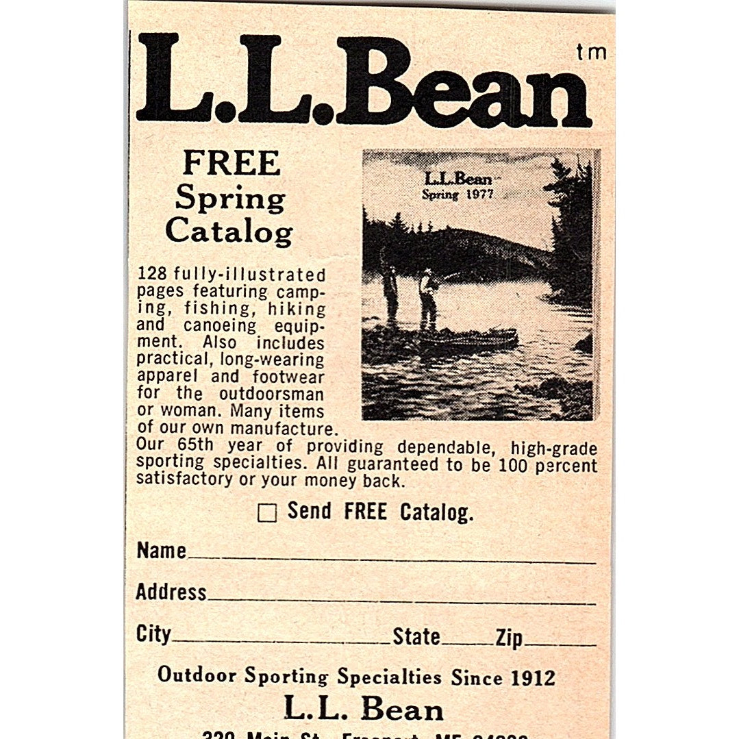 LL Bean Spring Catalog Promo 1977 Ad AF6-M2